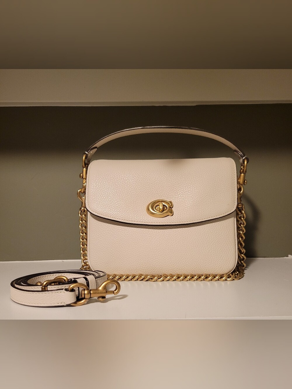 Coach Cassie 19 Chalk Leather Crossbody Bag